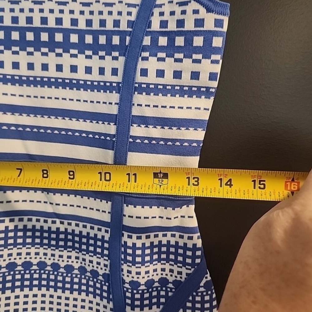 Ardene Bodycon Blue and White Geometric Dress - Picture 3 of 7